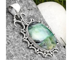 Dendritic Chrysoprase - Africa 925 Sterling Silver Pendant Jewelry SDP107320 P-1249, 15x20 mm