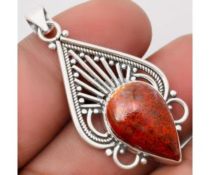 Natural Red Moss Agate Pendant SDP107407 P-1541, 13x19 mm