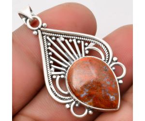 Natural Red Moss Agate Pendant SDP107410 P-1541, 14x19 mm