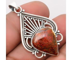 Natural Red Moss Agate Pendant SDP107421 P-1541, 15x18 mm