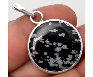 Natural Snow Flake Obsidian Pendant SDP108190 P-1001, 22x22 mm