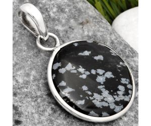 Natural Snow Flake Obsidian Pendant SDP108190 P-1001, 22x22 mm