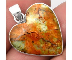 Valentine Gift Heart Natural Chrome Chalcedony Pendant SDP108233 P-1043, 22x22 mm