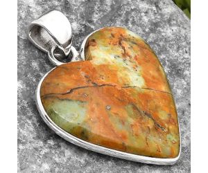 Valentine Gift Heart Natural Chrome Chalcedony Pendant SDP108233 P-1043, 22x22 mm