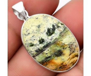 Natural Chrome Chalcedony Pendant SDP108234 P-1001, 18x25 mm