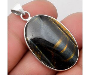 Natural Blue Tiger Eye Pendant SDP108251 P-1001, 19x29 mm