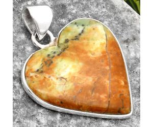 Valentine Gift Heart Natural Chrome Chalcedony Pendant SDP108252 P-1043, 22x22 mm