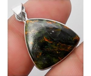 Natural Turkish Rainforest Chrysocolla Pendant SDP108399 P-1001, 19x21 mm