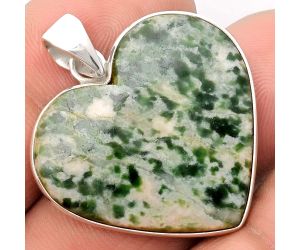 Valentine Gift Heart Natural Dioptase Pendant SDP108458 P-1043, 28x29 mm