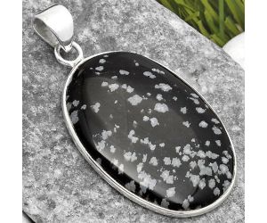 Natural Snow Flake Obsidian Pendant SDP108465 P-1001, 21x30 mm