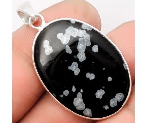 Natural Snow Flake Obsidian Pendant SDP108495 P-1001, 22x32 mm