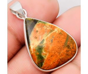 Natural Chrome Chalcedony Pendant SDP108556 P-1001, 19x25 mm