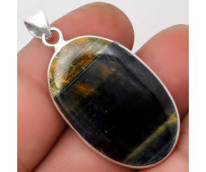 Natural Blue Tiger Eye Pendant SDP108715 P-1001, 20x32 mm