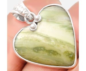 Valentine Gift Heart Natural Serpentine Pendant SDP108858 P-1043, 24x25 mm