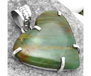 Heart Oregon Skaggs Jasper 925 Sterling Silver Pendant Jewelry SDP108867 P-1043, 26x27 mm