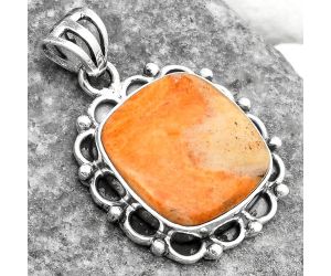 Natural Coral Jasper Pendant SDP109039 P-1080, 16x16 mm