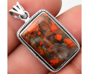 Natural Red Brecciated Jasper Pendant SDP109085 P-1056, 14x21 mm