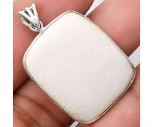 Natural White Scolecite Pendant SDP109111 P-1001, 26x31 mm