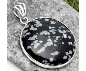 Natural Snow Flake Obsidian Pendant SDP109218 P-1001, 26x26 mm