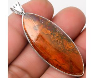 Natural Red Moss Agate Pendant SDP109267 P-1001, 18x45 mm