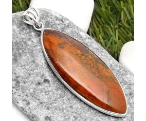 Natural Red Moss Agate Pendant SDP109267 P-1001, 18x45 mm