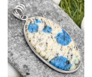 Natural K2 Blue - Azurite In Quartz Pendant SDP109285 P-1001, 21x35 mm