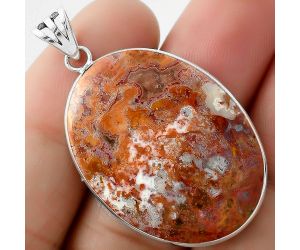 Natural Red Moss Agate Pendant SDP109388 P-1001, 24x33 mm