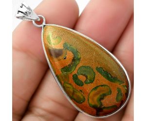 Natural Bamboo Jasper Pendant SDP109430 P-1001, 20x37 mm