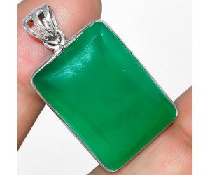 Natural Green Onyx Pendant SDP109480 P-1001, 18x25 mm