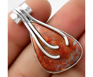 Natural Red Moss Agate Pendant SDP109602 P-1675, 18x27 mm