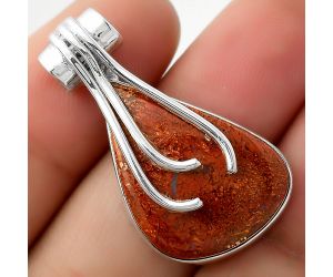 Natural Red Moss Agate Pendant SDP109608 P-1675, 17x25 mm