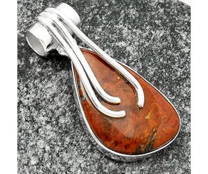 Natural Red Moss Agate Pendant SDP109609 P-1675, 15x25 mm