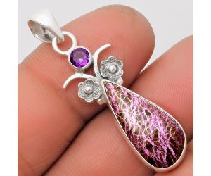 Purpurite - South Africa & Amethyst Pendant SDP109766 P-1695, 11x21 mm