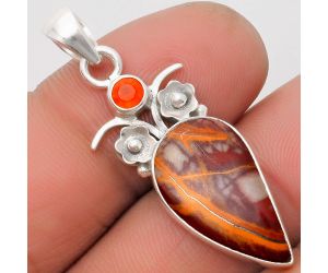 Natural Noreena Jasper & Carnelian Pendant SDP109778 P-1695, 11x20 mm