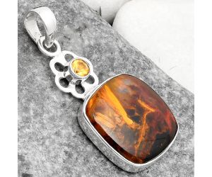 Natural Pietersite - Namibia & Citrine Pendant SDP109977 P-1634, 17x18 mm