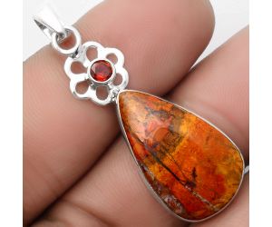 Rare Cady Mountain Agate & Garnet Pendant SDP109989 P-1634, 15x25 mm