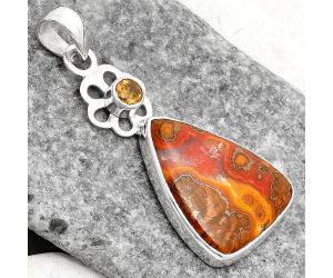 Rare Cady Mountain Agate & Citrine Pendant SDP110002 P-1634, 17x21 mm