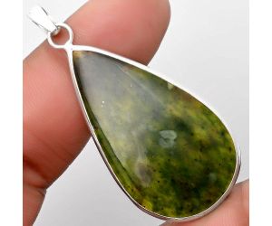 Natural Chrome Chalcedony Pendant SDP110291 P-1001, 24x42 mm