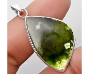 Natural Chrome Chalcedony Pendant SDP110305 P-1001, 22x34 mm