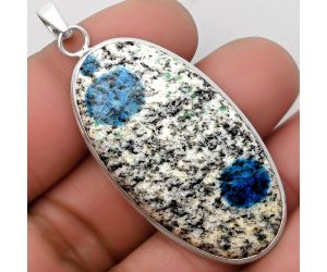 Natural K2 Blue - Azurite In Quartz Pendant SDP110395 P-1001, 24x45 mm