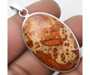 Natural Asteroid Jasper Pendant SDP110414 P-1001, 24x38 mm