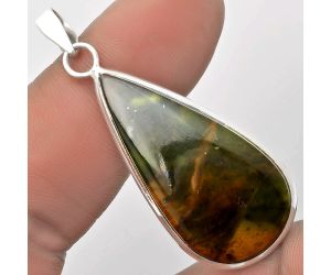 Natural Chrome Chalcedony Pendant SDP110547 P-1001, 18x36 mm