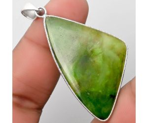 Natural Chrome Chalcedony Pendant SDP110817 P-1053, 27x45 mm