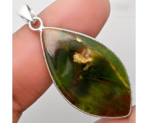 Natural Chrome Chalcedony Pendant SDP110916 P-1053, 21x39 mm