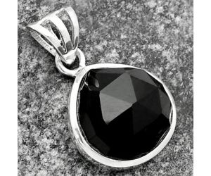 Faceted Natural Black Onyx - Brazil Pendant SDP111174 P-1002, 14x14 mm