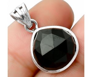 Faceted Natural Black Onyx - Brazil Pendant SDP111218 P-1002, 14x14 mm