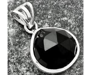 Faceted Natural Black Onyx - Brazil Pendant SDP111218 P-1002, 14x14 mm