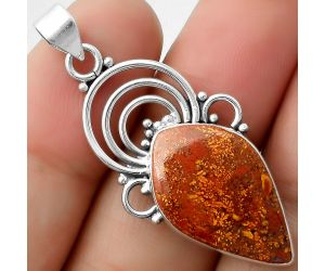 Natural Red Moss Agate Pendant SDP111528 P-1541, 14x22 mm