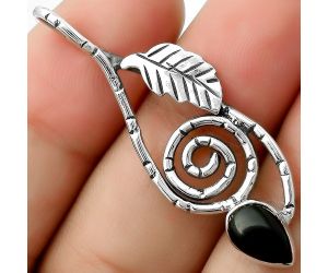 Spiral - Natural Black Onyx - Brazil Pendant SDP111654 P-1270, 6x9 mm