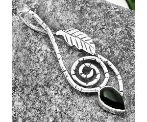 Spiral - Natural Black Onyx - Brazil Pendant SDP111654 P-1270, 6x9 mm